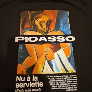 Picasso Nu a la Serviette Nude With Towel Art Men's T-shirt Large Black New